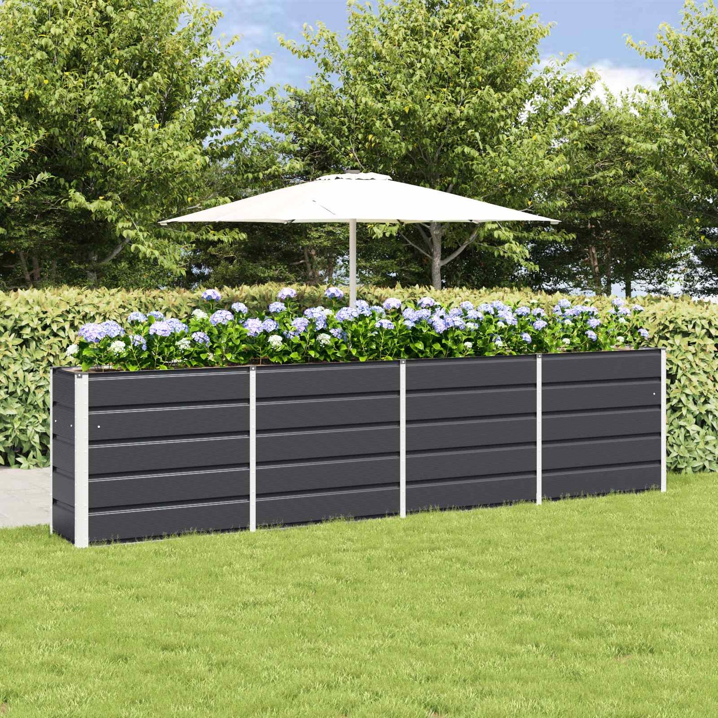 Planter Anthracite 320 x 40 x 75 cm Steel