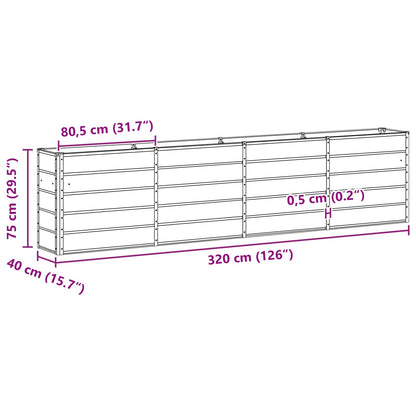 Planter Anthracite 320 x 40 x 75 cm Steel
