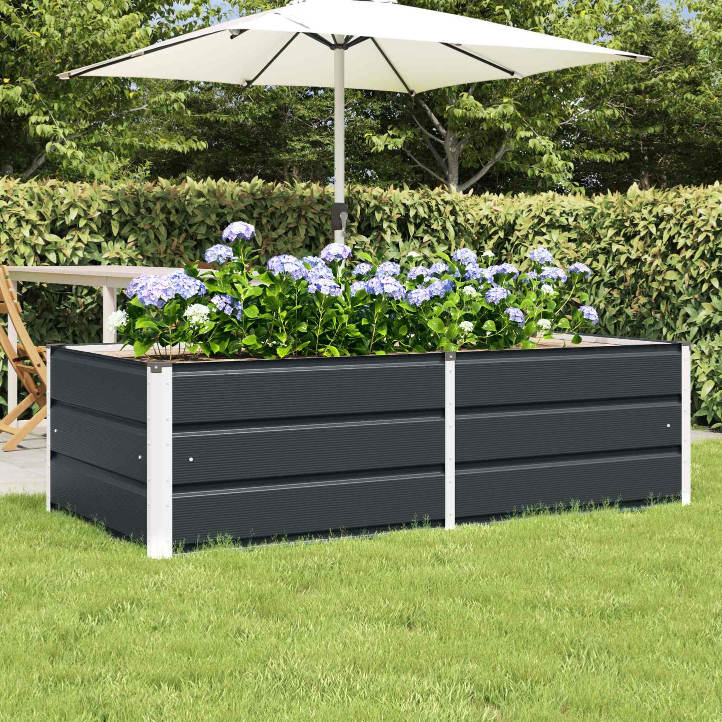 Planter Anthracite 160 x 80 x 45 cm Steel