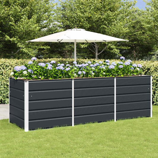 Planter Anthracite 240 x 80 x 75 cm Steel