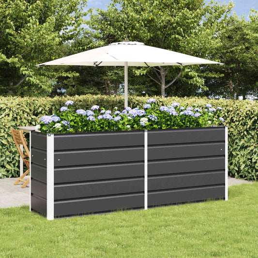 Planter Anthracite 195 x 50 x 75 cm Galvanised Steel