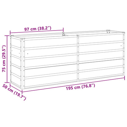 Planter Anthracite 195 x 50 x 75 cm Galvanised Steel