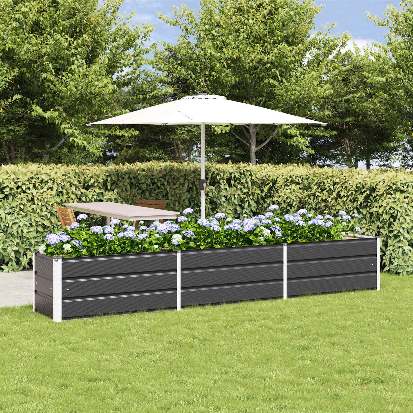 Planter Anthracite 290 x 50 x 45 cm Galvanised Steel