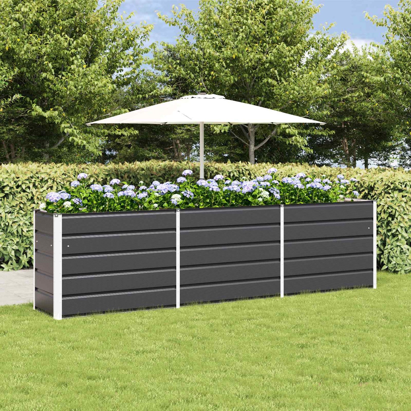 Planter Anthracite 290 x 90 x 77 cm Galvanised Steel
