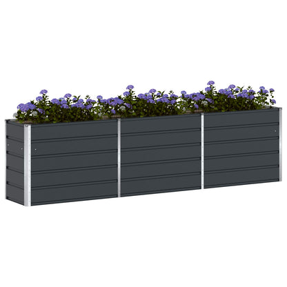 Planter Anthracite 290 x 90 x 77 cm Galvanised Steel