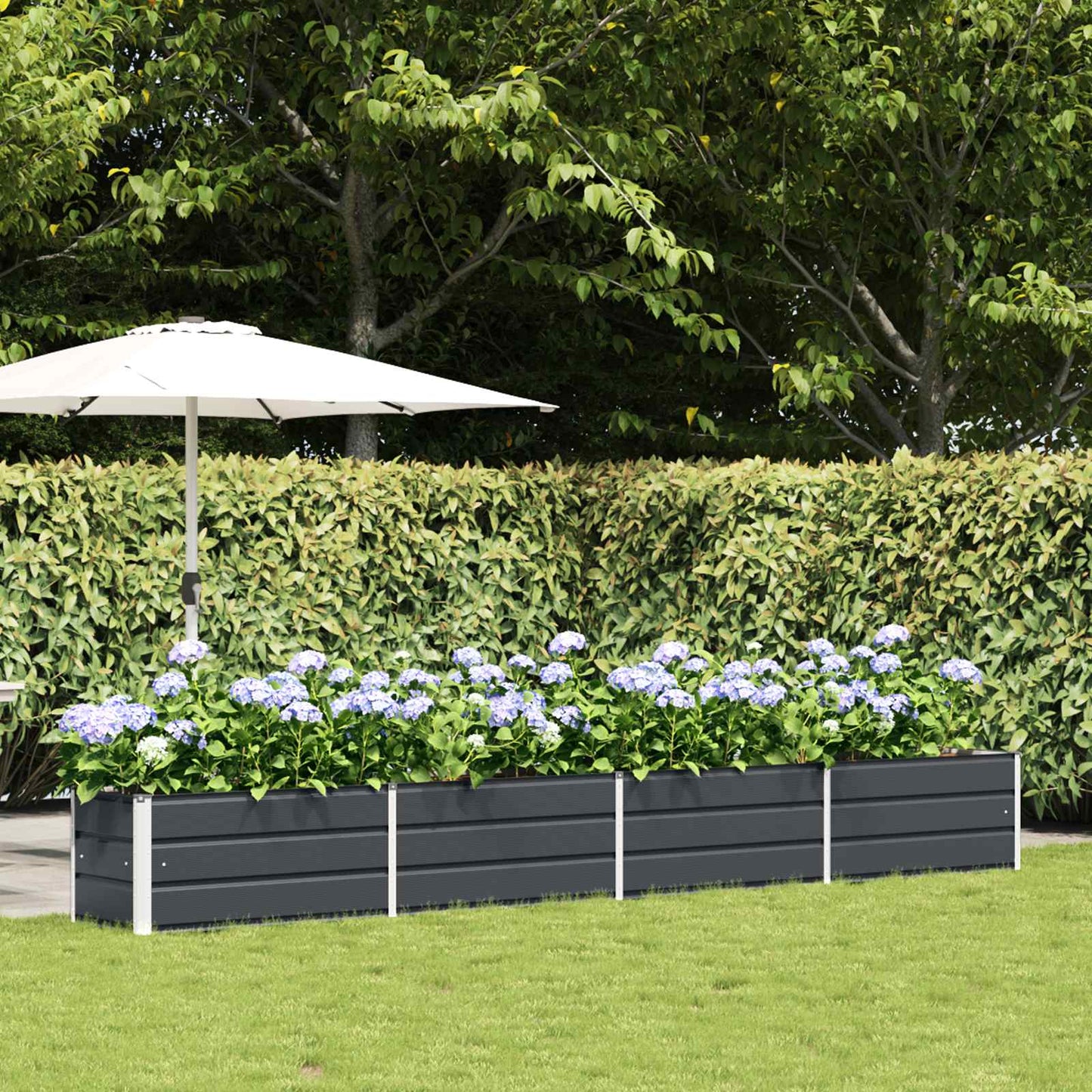 Planter Anthracite 385 x 50 x 45 cm Galvanised Steel