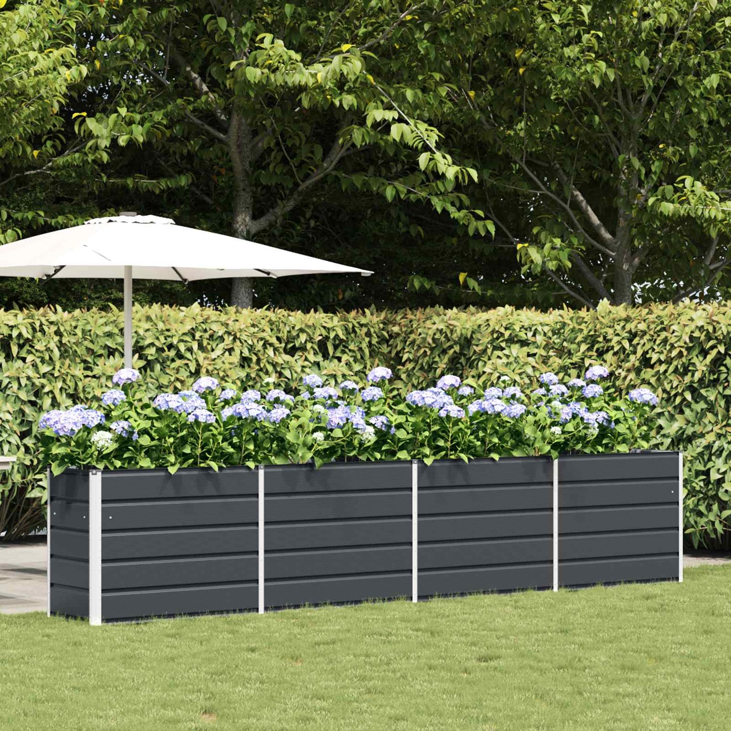 Planter Anthracite 385 x 50 x 75 cm Galvanised Steel