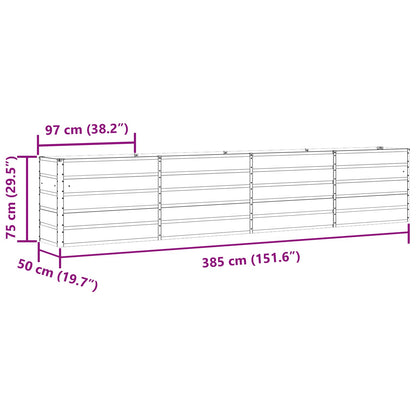 Planter Anthracite 385 x 50 x 75 cm Galvanised Steel