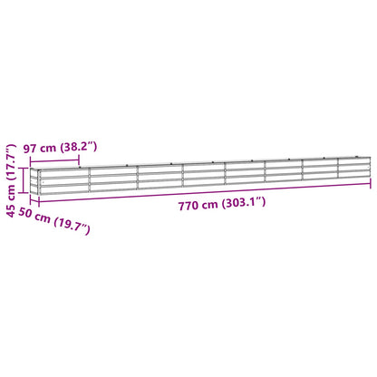 Planter Anthracite 770 x 50 x 45 cm Galvanised Steel