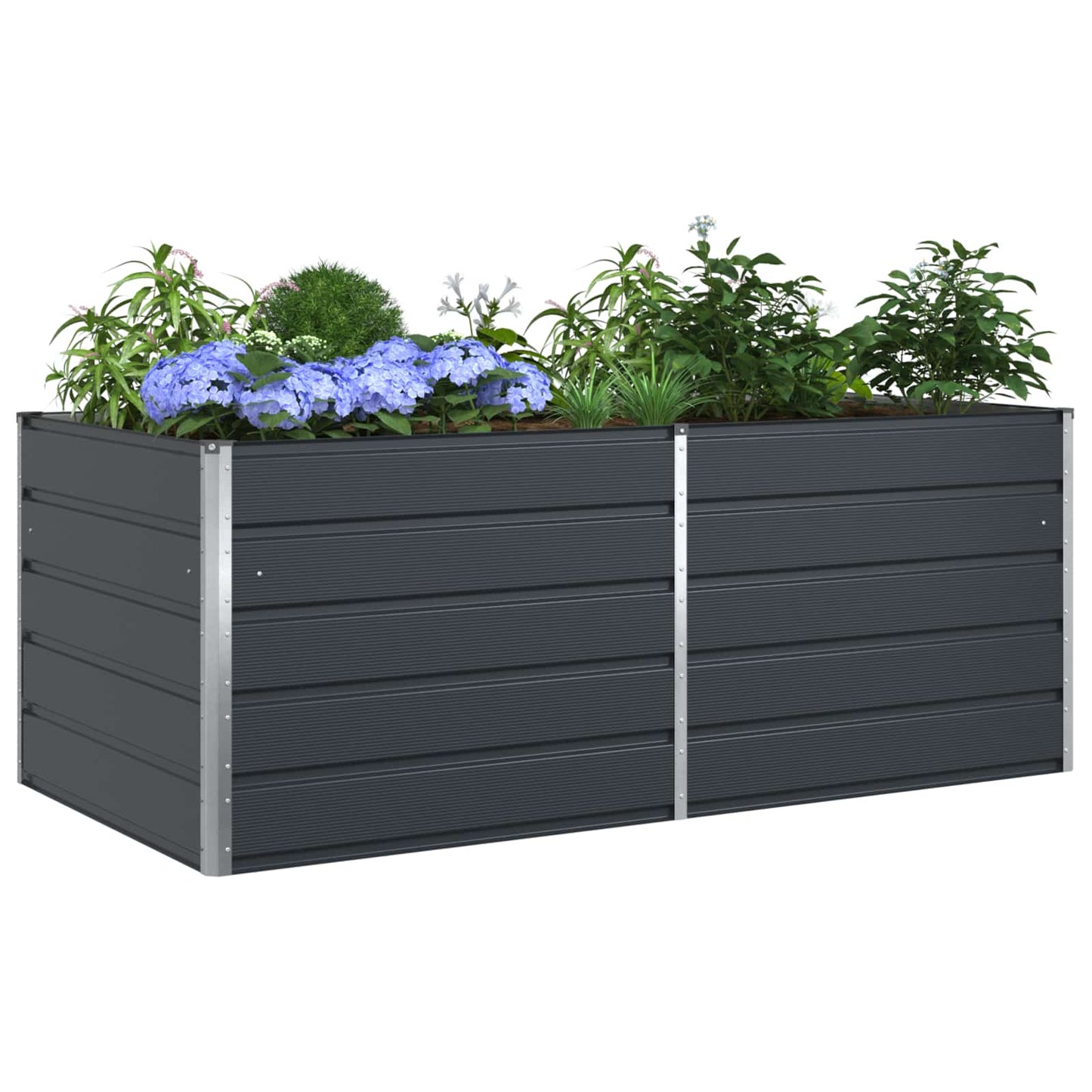 Planter Anthracite 195 x 100 x 75 cm Galvanised Steel