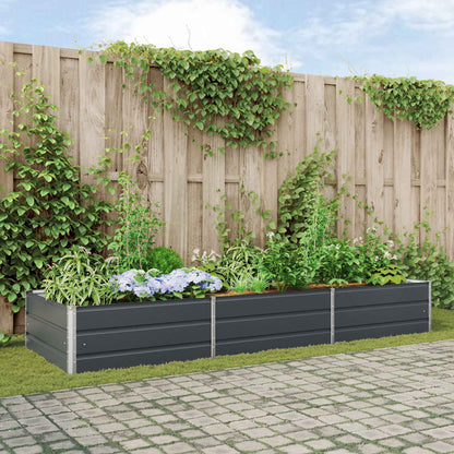 Planter Anthracite 290 x 100 x 45 cm Galvanised Steel