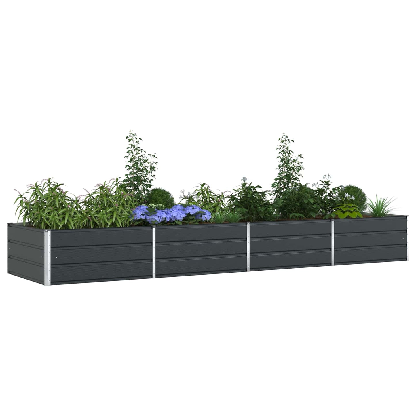 Planter Anthracite 385 x 100 x 45 cm Galvanised Steel