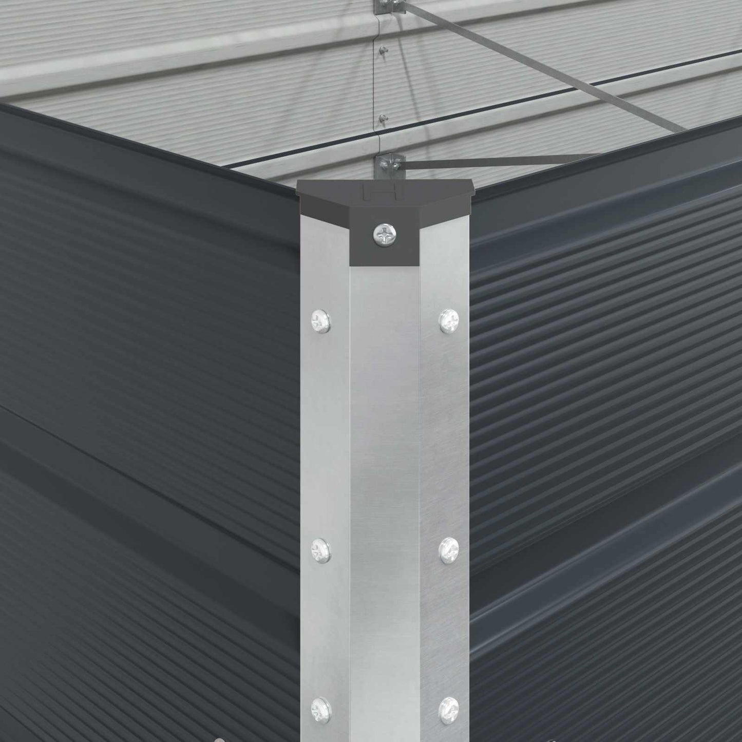 Planter Anthracite 385 x 100 x 75 cm Galvanised Steel