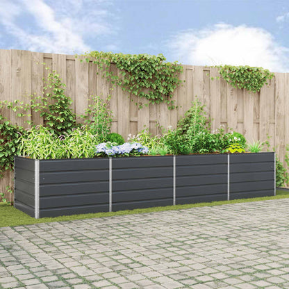 Planter Anthracite 385 x 100 x 75 cm Galvanised Steel