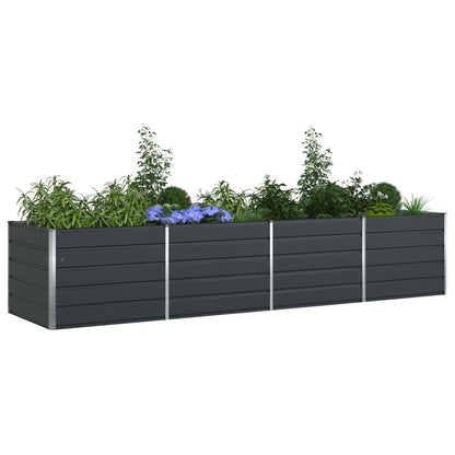 Planter Anthracite 385 x 100 x 75 cm Galvanised Steel