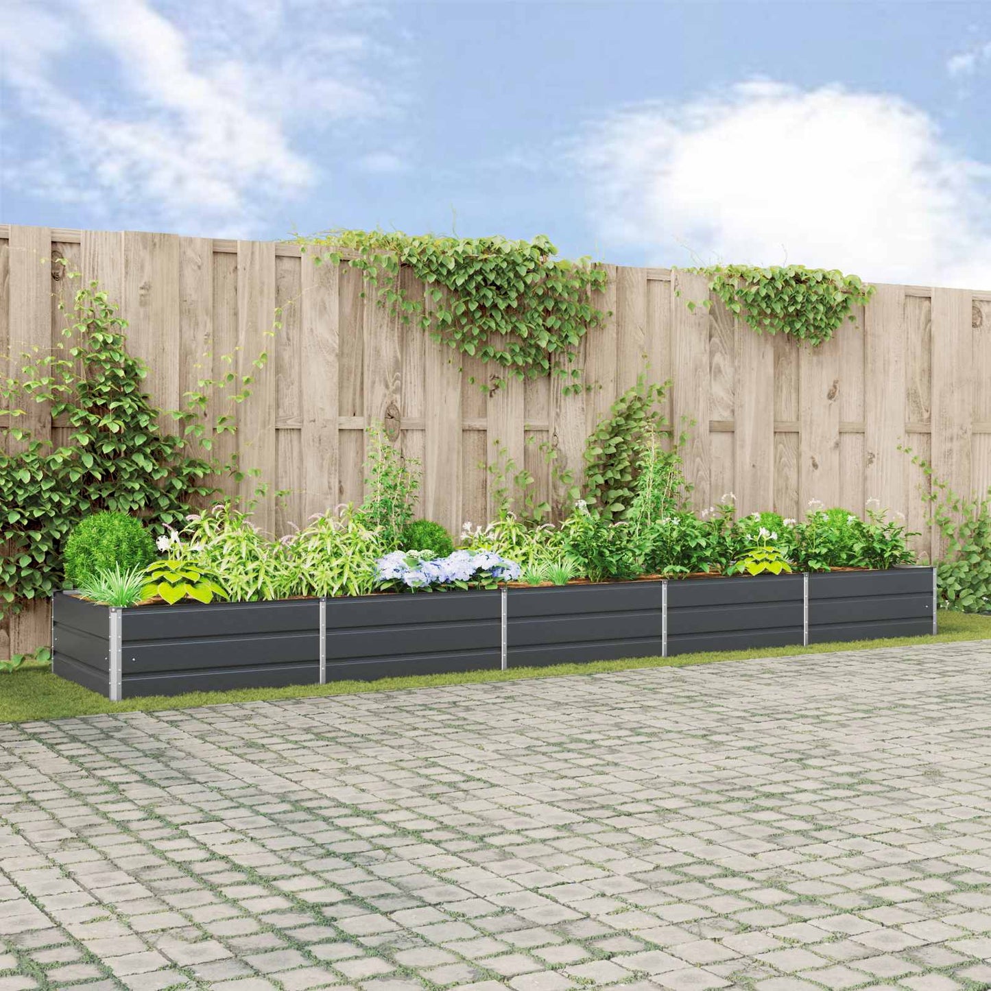 Planter Anthracite 480 x 100 x 45 cm Galvanised Steel