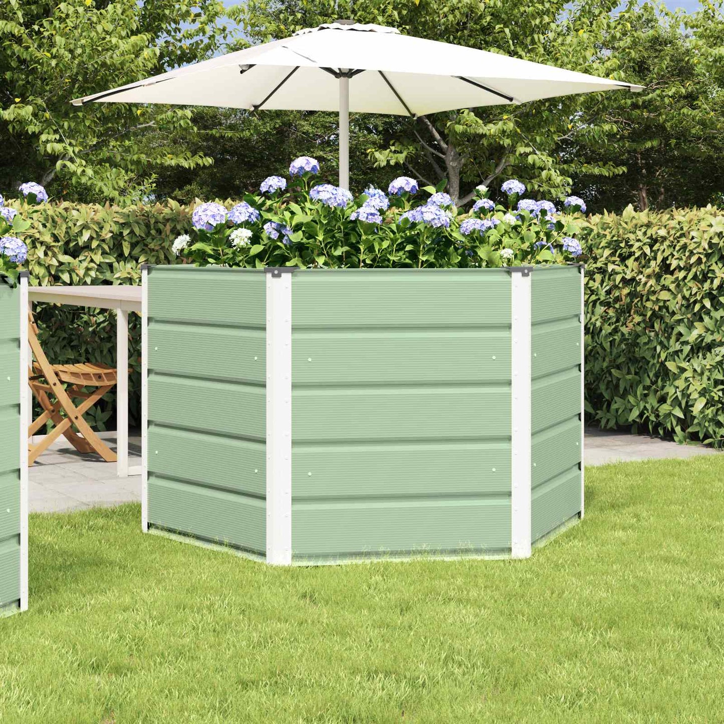 Planter Pastel Green 129 x 129 x75 cm Steel