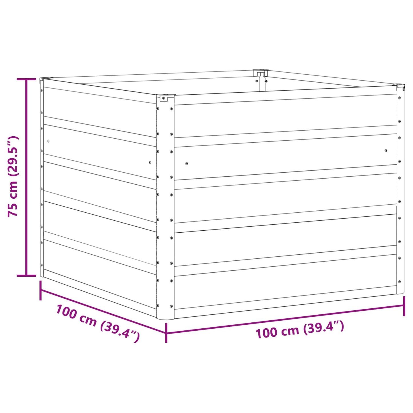 Planter Pastel Green 100 x 100 x 75 cm Steel