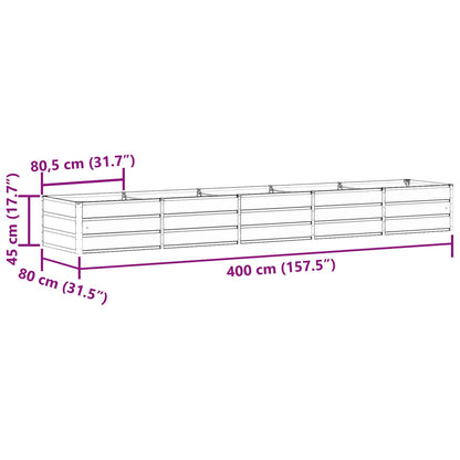 Planter Green 400 x 80 x 45 cm Steel