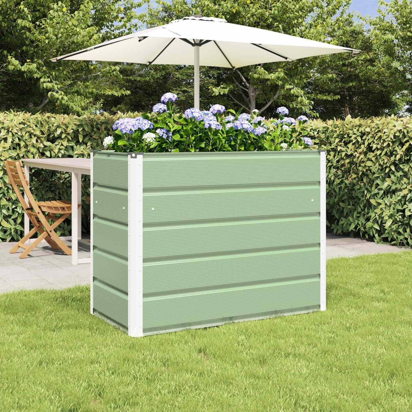 Planter Pastel Green 100 x 50 x 77 cm Galvanised Steel