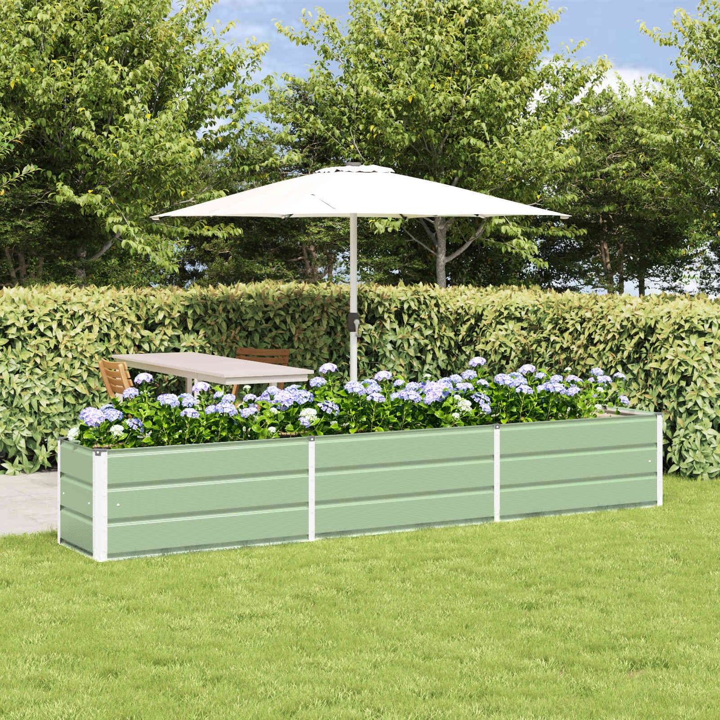 Planter Pastel Green 290 x 50 x 45 cm Galvanised Steel