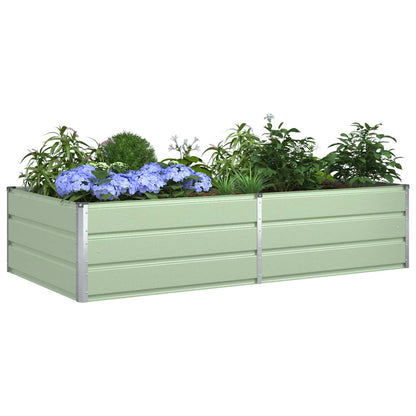 Planter Pastel Green 195 x 100 x 45 cm Galvanised Steel
