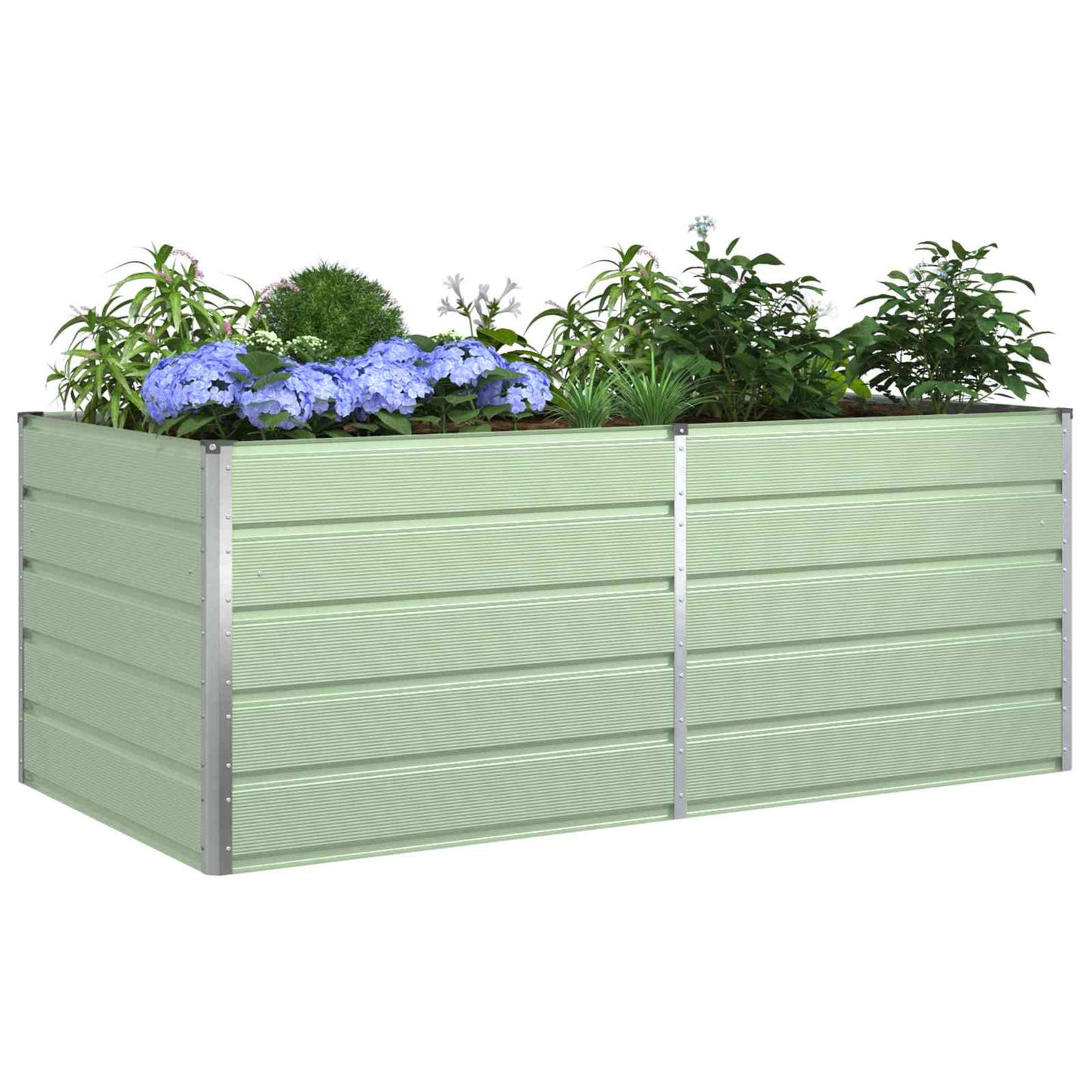 Planter Pastel Green 195 x 100 x 75 cm Galvanised Steel