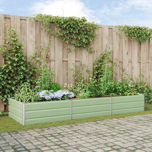 Planter Pastel Green 290 x 100 x 45 cm Galvanised Steel