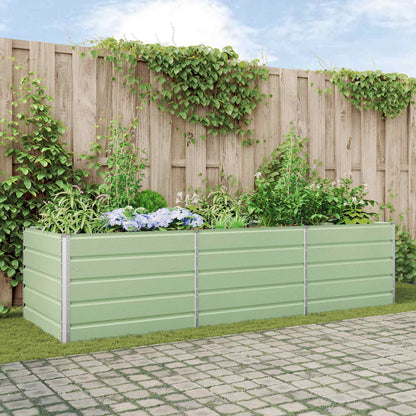 Planter Pastel Green 290 x 100 x 75 cm Galvanised Steel