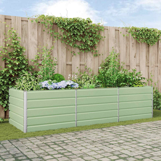 Planter Pastel Green 290 x 100 x 75 cm Galvanised Steel