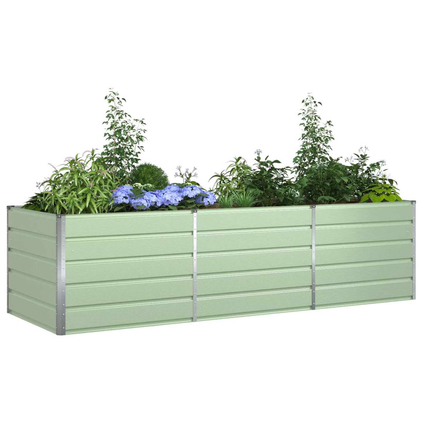 Planter Pastel Green 290 x 100 x 75 cm Galvanised Steel
