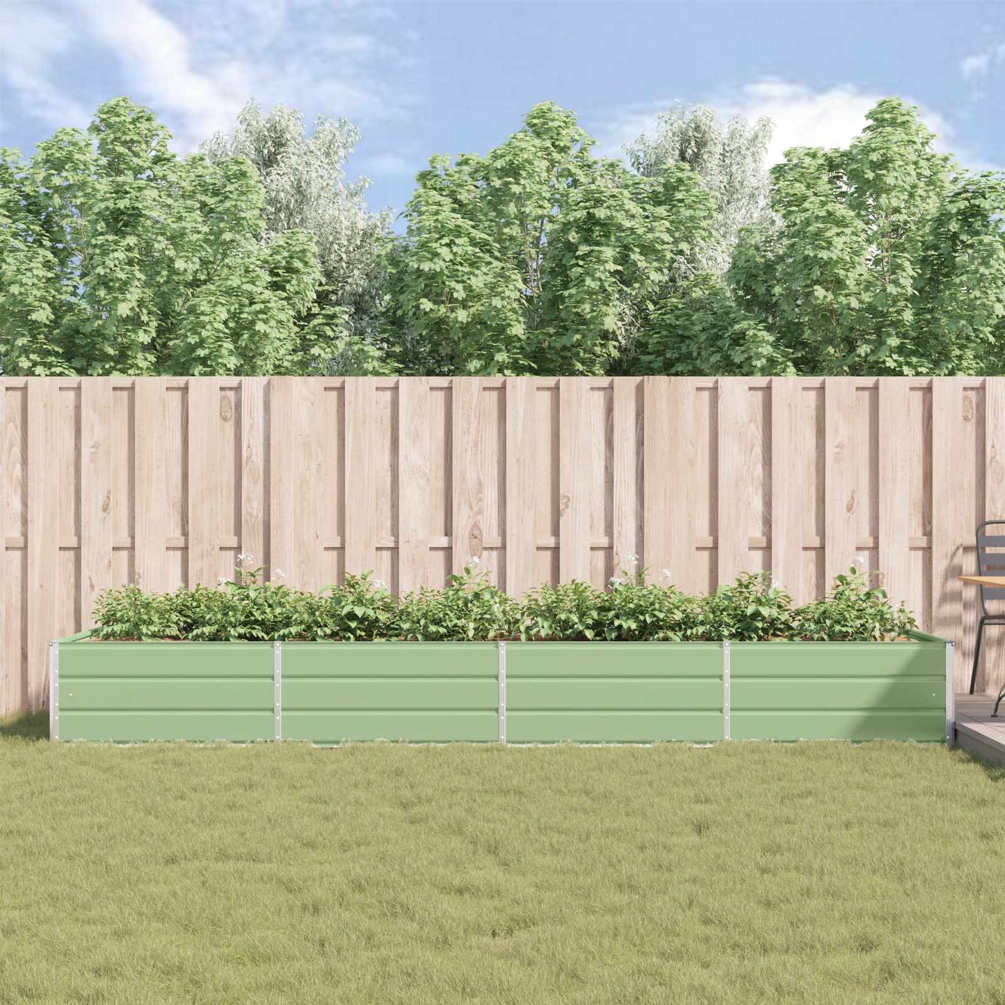 Planter Pastel Green 385 x 100 x 45 cm Galvanised Steel