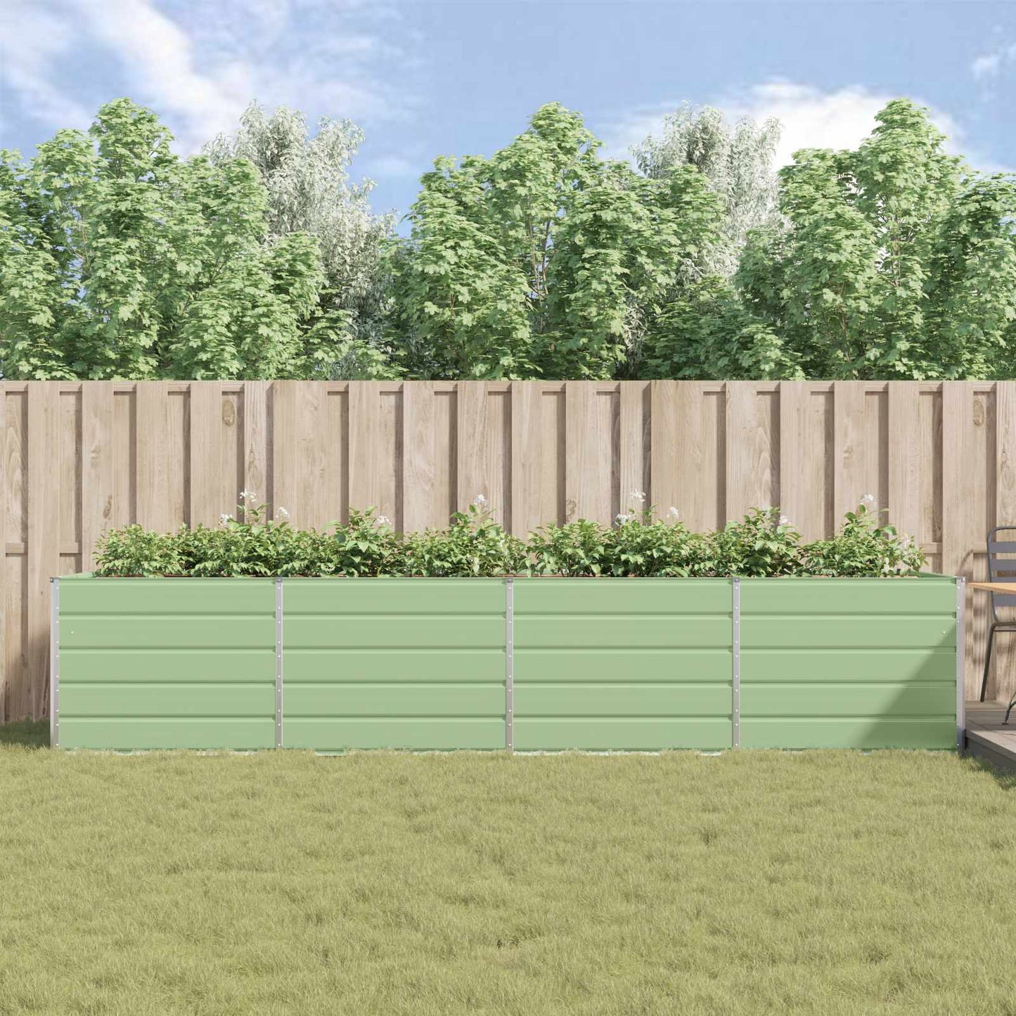 Planter Pastel Green 385 x 100 x 75 cm Galvanised Steel