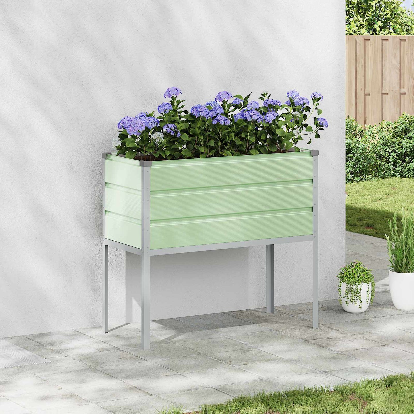 Planter Pastel Green 100 x 45 x 90 cm Galvanised Steel