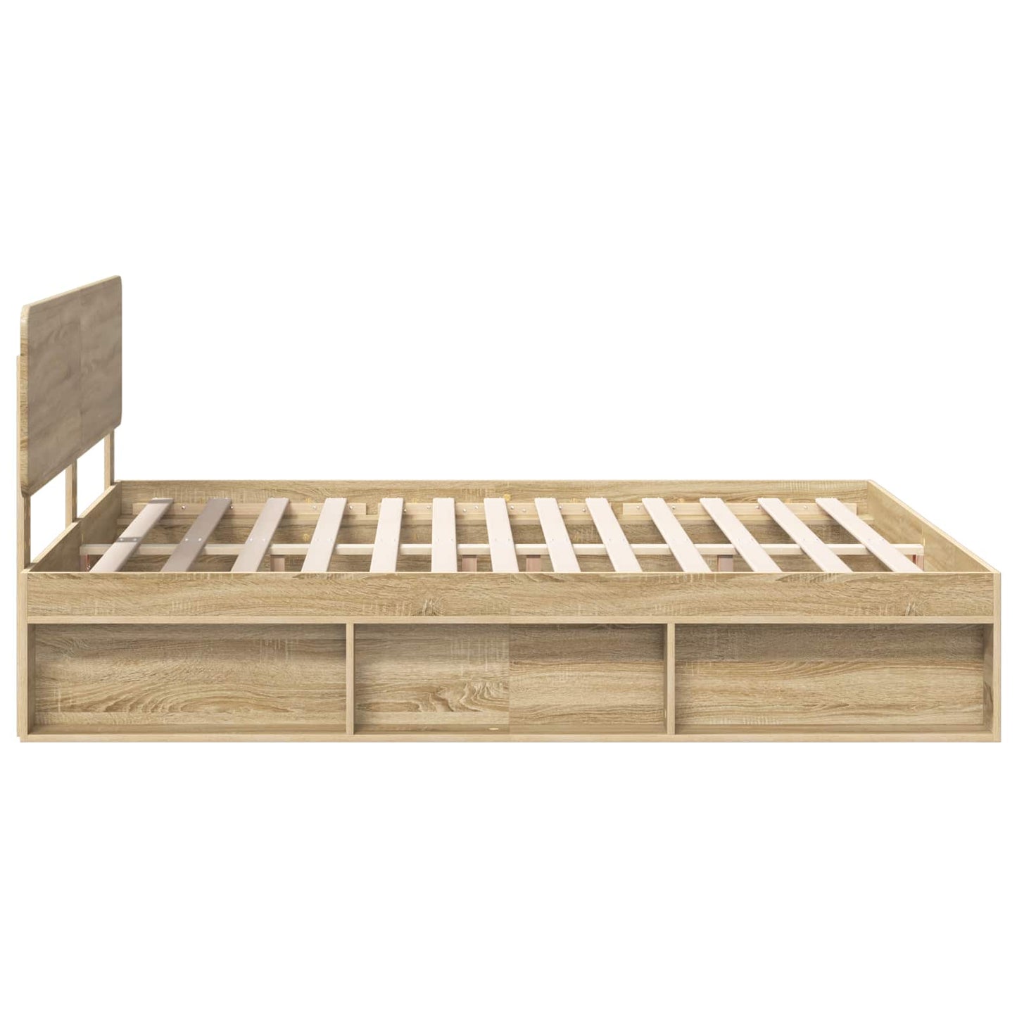 Bed Frame with Headboard Sonoma 200 x 200 cm Solid Pine Wood