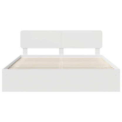 Bed Frame with Headboard White 180 x 200 cm Solid Pine Wood