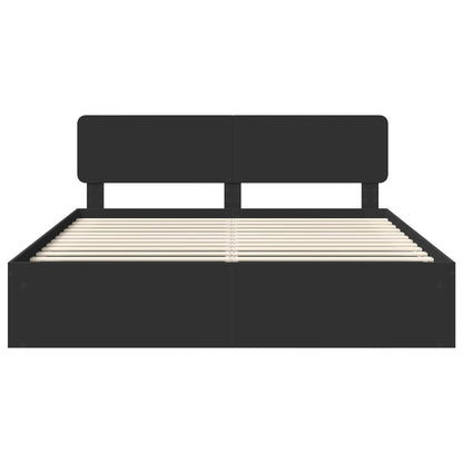 Bed Frame with Headboard Black 180 x 200 cm Solid Pine Wood