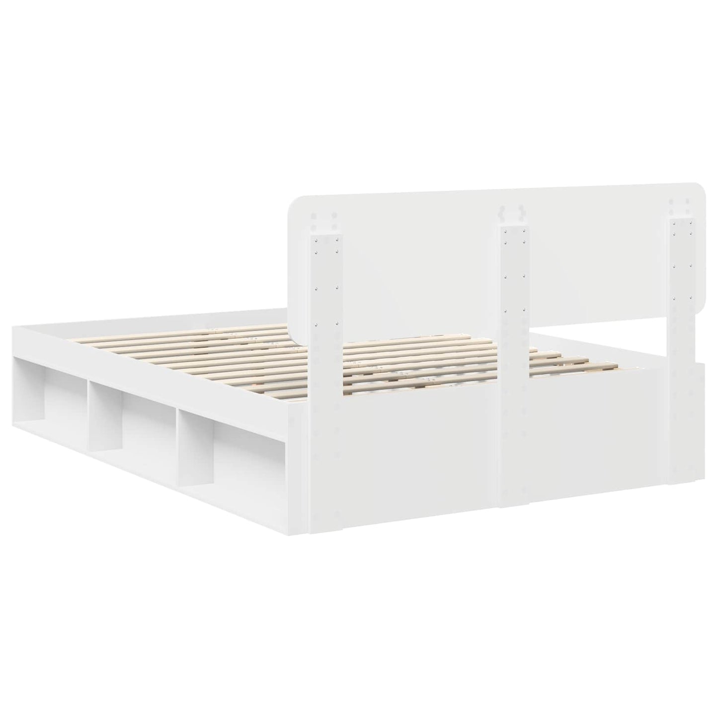 Bed Frame with Headboard White 160 x 200 cm Solid Pine Wood