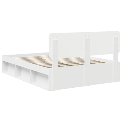 Bed Frame with Headboard White 160 x 200 cm Solid Pine Wood