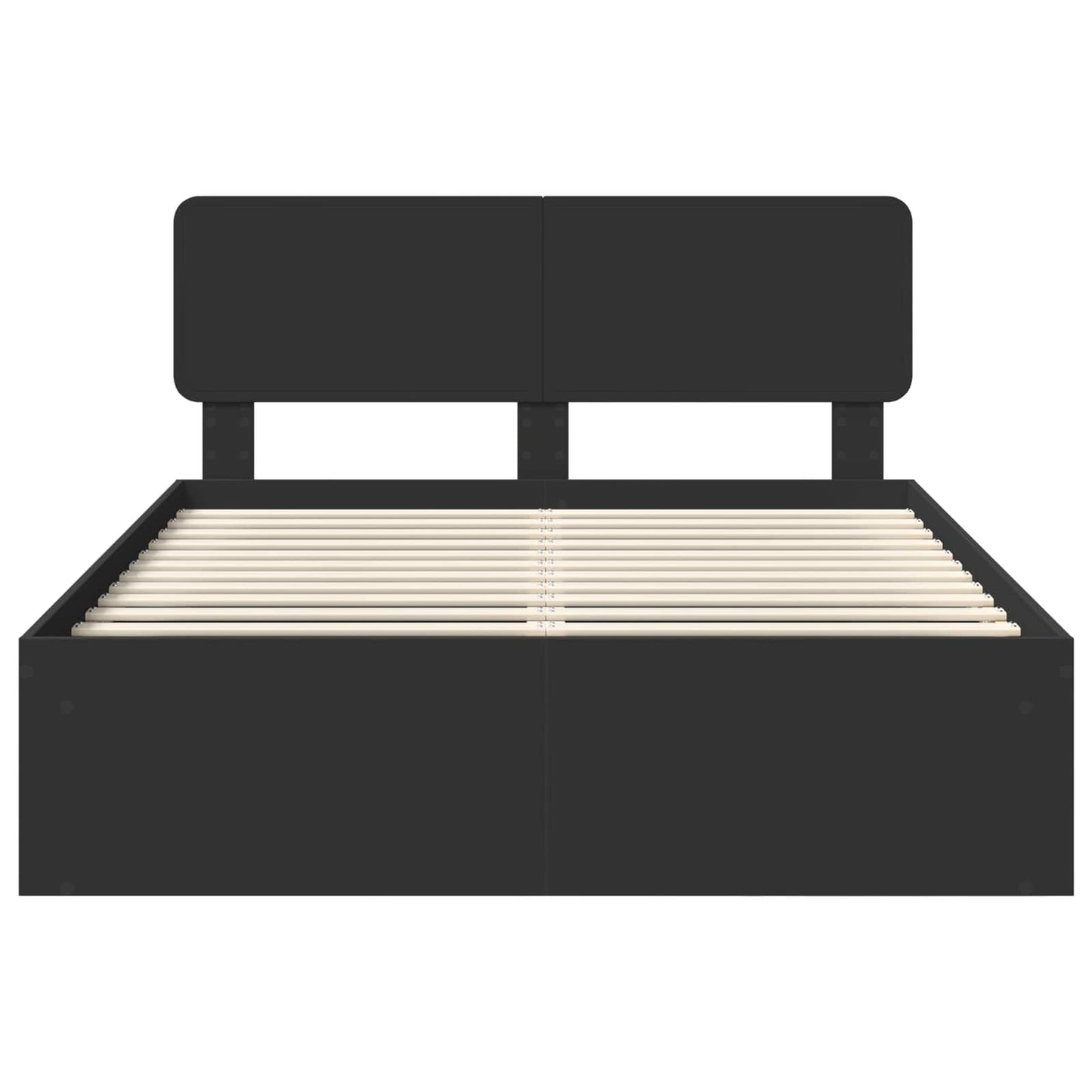 Bed Frame with Headboard Black 160 x 200 cm Solid Pine Wood