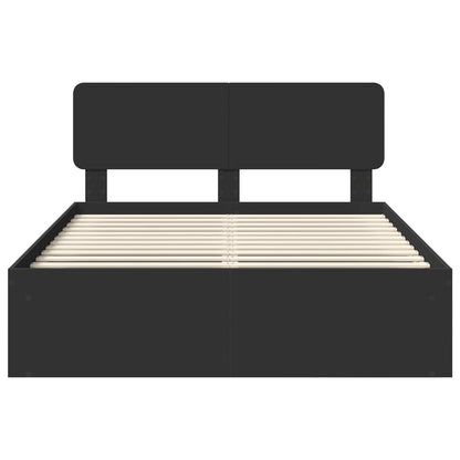 Bed Frame with Headboard Black 160 x 200 cm Solid Pine Wood