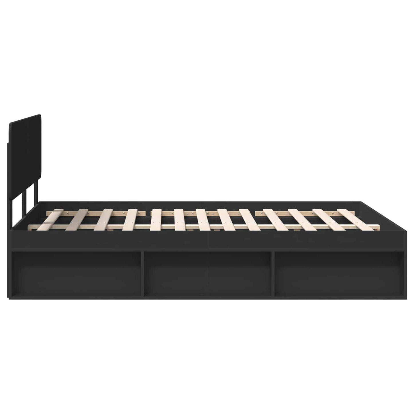 Bed Frame with Headboard Black 160 x 200 cm Solid Pine Wood