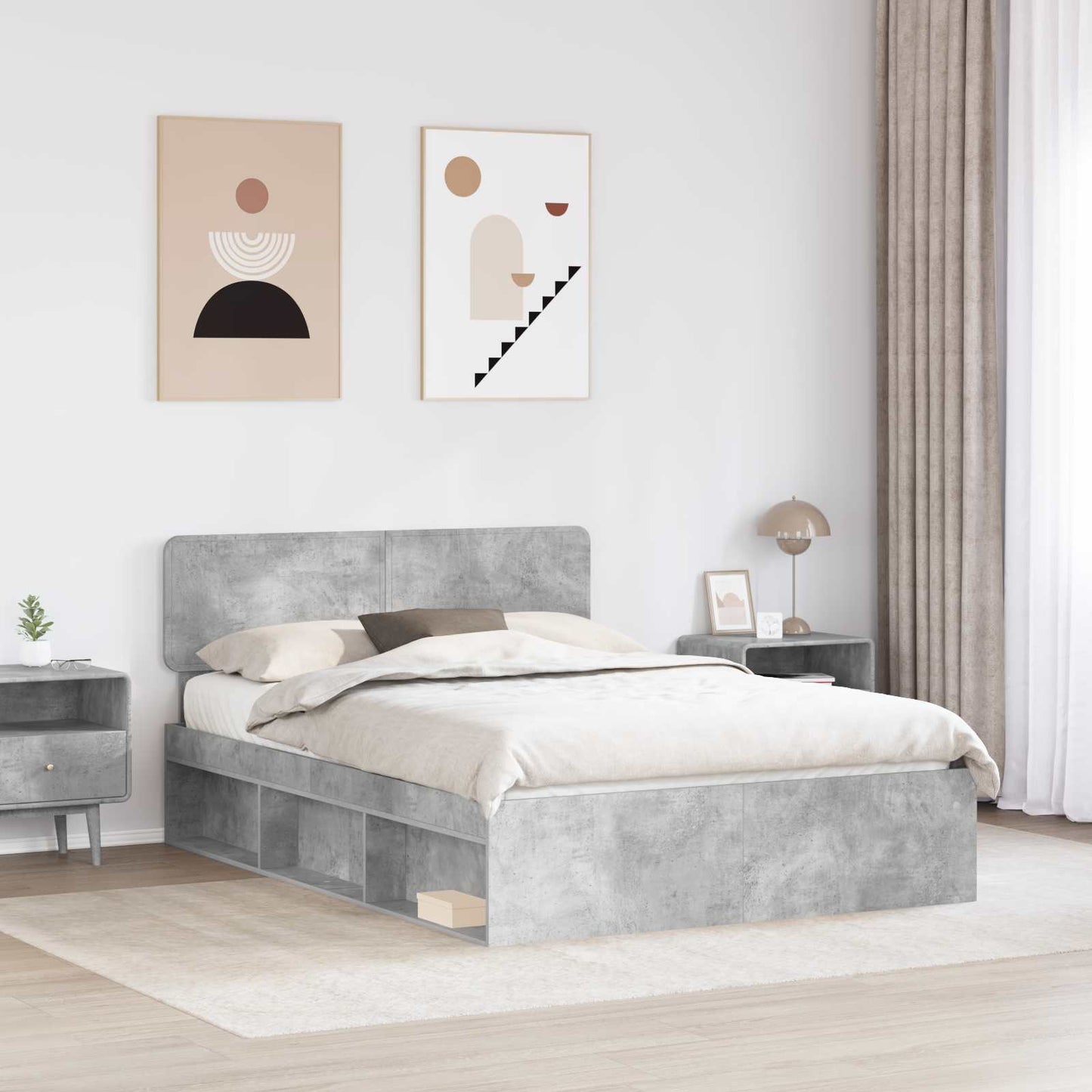 Bed Frame with Headboard Concerte 160 x 200 cm Solid Pine Wood