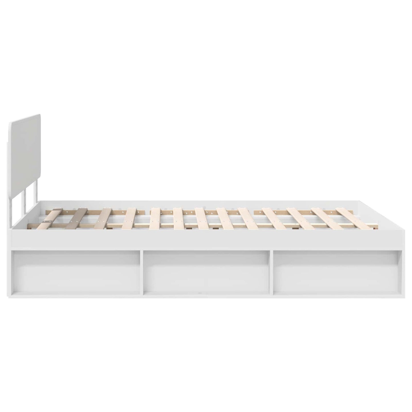 Bed Frame with Headboard White 150 x 200 cm Solid Pine Wood