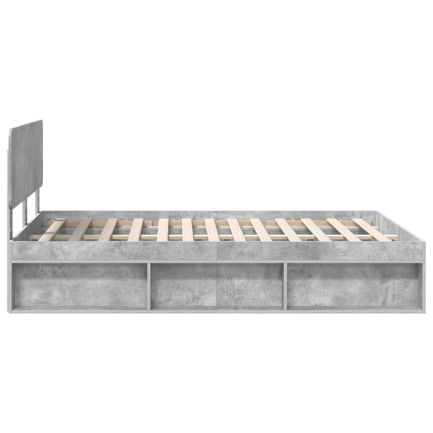 Bed Frame Concerte Grey 150 x 200 cm Solid Pine Wood