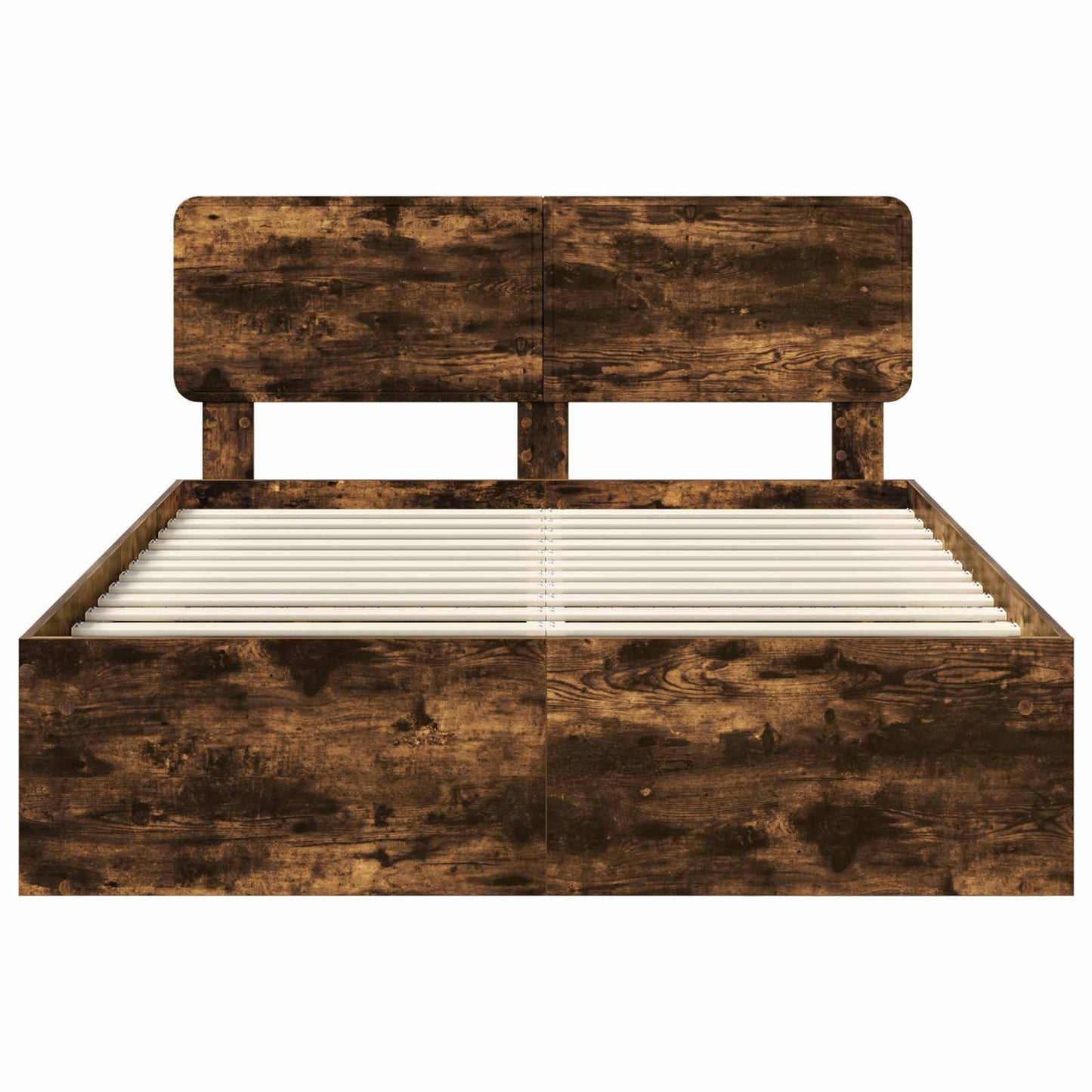 Bed Frame Smoked Oak 150 x 200 cm Solid Pine Wood