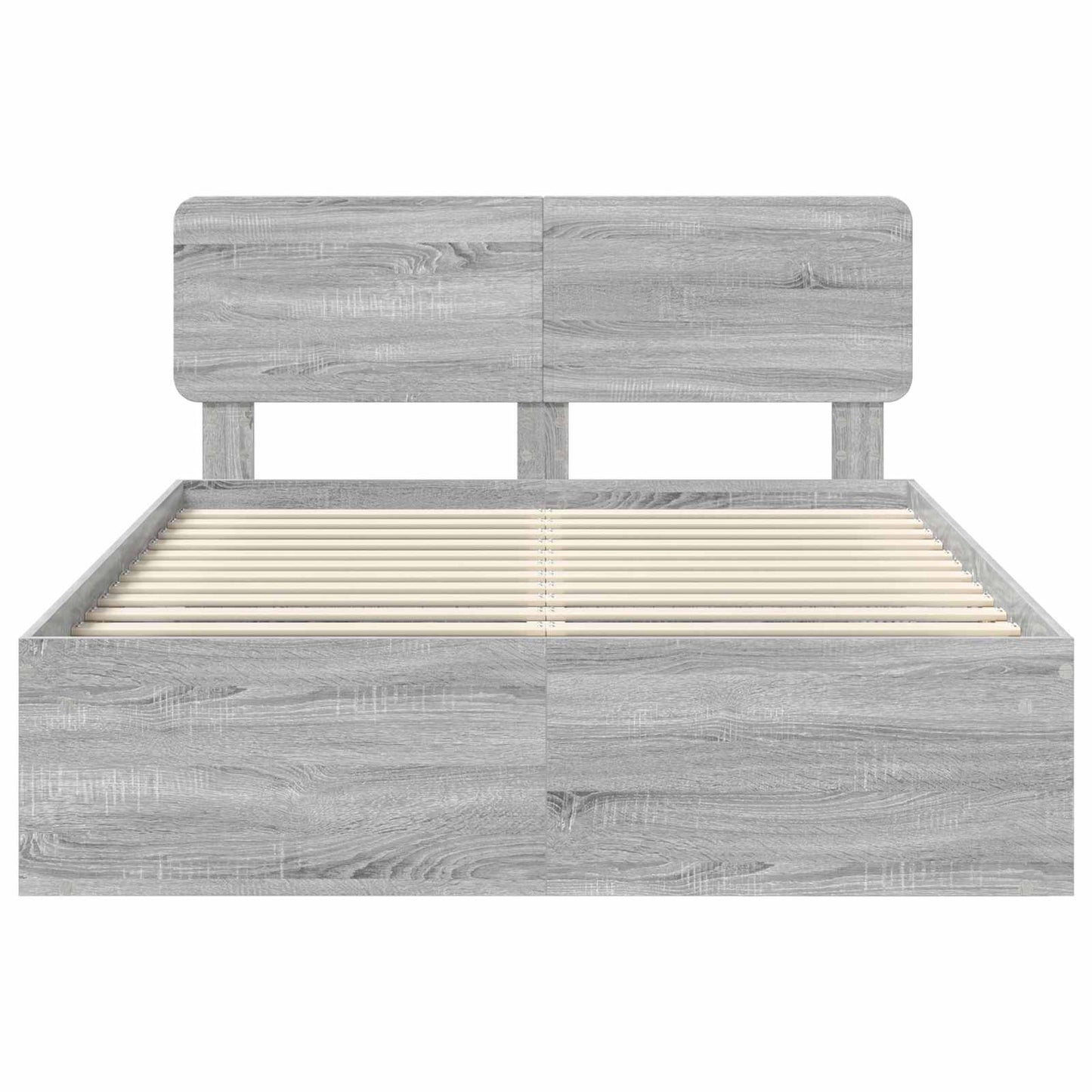 Bed Frame Grey Sonoma 150 x 200 cm Solid Pine Wood