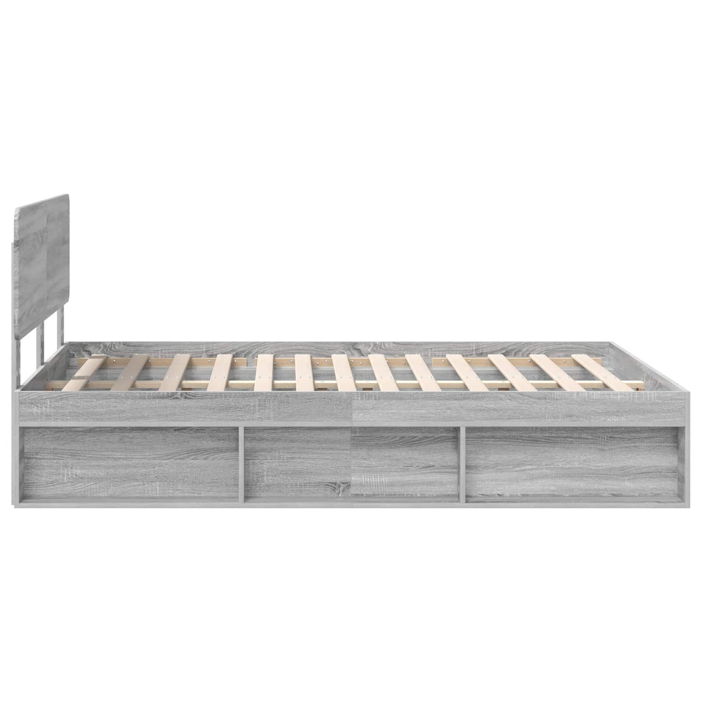 Bed Frame Grey Sonoma 150 x 200 cm Solid Pine Wood