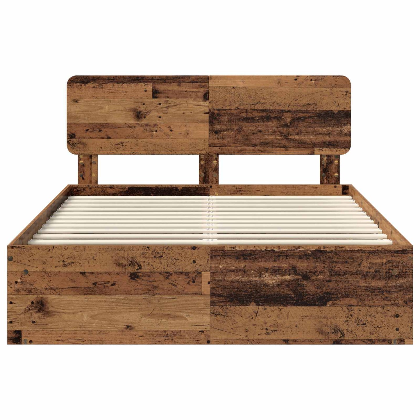 Bed Frame with Headboard Old Wood 150 x 200 cm Solid Pine Wood