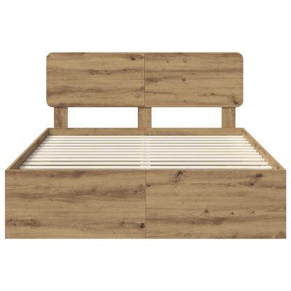 Bed Frame Artisian Oak 150 x 200 cm Solid Pine Wood